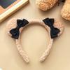 Faixa de cabelo fofa de princesa com laço de urso, faixa de cabeça fofa japonesa e coreana para celebrantes da internet, acessório de cabeça adulto, cabelo de cordeiro, cartão de cabelo com orelha de urso
