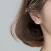 Ailoqi s925 Prata Coreano Estilo Elegante Corda Nó Brincos Feminino Celebridade da Internet Simples Flash Diamante Pequeno Estudante Brincos G3056