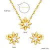 Collar Colgante y Pendientes con Incrustaciones de Diamantes de Lujo Ligero Transfronterizos para Mujer, Set Versátil y Exquisito de Pendientes Pequeños y Collar al por Mayor