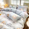 2026 Nuevo Juego de Cuatro Piezas Serie de Dibujos Animados de Algodón Lavado Ultra Suave tipo Nube