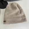 Chapéu de malha de lã estilo coreano para outono e inverno, novo, feminino, circunferência da cabeça grande, rosto pequeno, quente, protetor de orelhas, chapéu de lua moderno