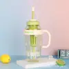 Vaso de Agua de Plástico, Vaso con Hielo, Vaso con Popote de Aspecto Elegante, Vaso Lucky Belly de Gran Capacidad, Botella de Agua Deportiva, Popular 1500ml
