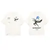 Camiseta Casual Solta de Manga Curta com Estampa de Slogan Icônico High Street para Mulheres e Homens