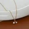 Collar de Diamante Brillante Perla Cereza Cadena para Clavícula de Mujer Verano Cadena Casual Lujo Ligero Diseño de Nicho Nuevo Estilo 2025
