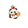 Pingente de Panda Esmaltado em Liga de Desenho Animado Enfeite de Natal Charme para Bolsa DIY Chaveiro Acessório de Colar