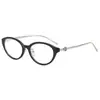2026 Nuevo Armazón de Gafas Ojo de Gato Carey Marco Metálico Liso Ovalado Celebridad de Internet Se Puede Equipar con Lentes Planas para Miopía