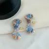 Novos Brincos Torcidos Exquisitos de Lã Colorida Feitos à Mão Design de Nicho de Alta Qualidade Brincos Dopamina para Mulheres