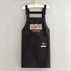 Delantal de Dibujos Animados de Moda para Uso en la Cocina, Delantal Resistente al Agua de Manga Larga para Catering y Trabajo, Ropa Protectora Anti-Manchas con Texto Impreso