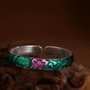 Pulseira Esmaltada de Flor Direto da Fábrica Personalidade Feminina Cloisonne Flor de Ameixeira Pulseira Vintage para Presentes de Aniversário de Amigos