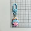 Desenho animado doce unicórnio chaveiro fofo doce anjo arco-íris pequeno cavalo de madeira mochila pingente ins vento doce