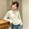 Top Térmico de Felpa Cepillada de Manga Larga para Niñas Otoño/Invierno 2026 Nuevo Camiseta Interior de Cuello Redondo para Niños Camiseta Casual de Manga Larga