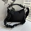 Nova Estilo Relaxado Plissado Bolsa Plissada com Cordão Bolsa de Ombro Transversal Bolsa Transversal para o Trabalho Estilo Literário Bolsa de Axila
