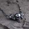 Obras Nocturnas "Gen Oscuro" Collar con Colgante de Calavera Gótico Retro Europeo y Americano para Hombres y Mujeres Rock Punk Súper