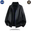 Jaqueta de alta qualidade da marca NASA com design moderno e gola alta para homens, casaco casual versátil para o outono, plus size