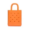 Bolso de Gelatina Versátil de Moda con Accesorios DIY, Bolso Perforado para Vacaciones de Verano en la Playa, Bolso de Mano Sencillo para Mujer