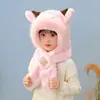 Sombrero y Bufanda Nuevo Estilo Orejas de Cordero Movibles Lindo Lindo Felpa Engrosado Cálido Padre-Hijo Montar Gorro Protección para las Orejas
