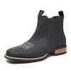 Botines Chelsea con correa cruzada para hombre, botas de media pantorrilla, botas de cuero de moda para otoño e invierno, botas Martin versátiles de talla grande para hombre, estilo británico casual