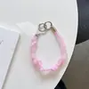 Pulsera de Muñeca de Intestino Grande de Seda Plegada Colorida Nuevo Colgante de Correa para Funda de Teléfono Móvil Bolso Corto Rojo de Red Cadena de Moda