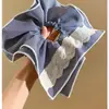 Scrunchie de Renda Xadrez Estilo Coreano para Mulheres, Elástico Elegante para Coque com Renda, Corda para Cabelo Quadrada de Dupla Camada, Acessório de Cabelo para Rabo de Cavalo