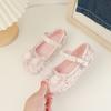 Sapatos de Princesa para Meninas 2026 Primavera Novo Estilo Sola Macia Estilo Coreano Sola Plana Sapatos de Cristal para Crianças Sapatilhas de Sola Macia para Meninas Pequenas