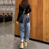 Jeans Harem Elástico Feminino Plus Size para Corpo em Forma de Pera Novo Emagrecedor Gordura mm Cintura Alta Calças Retas Estilo Pai-