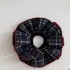 Anel de Toalha com Padrão Estilo College Scrunchie Novo Elástico de Cabelo Coque Rabo de Cavalo Alto Acessório de Cabelo Novo Estilo