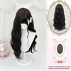Peluca Yiduo "Pastel de Chica Linda" Doble Cola de Caballo Negro-Marrón Chica Joven Dulce Cabello Largo Rizado Peluca Natural Completa