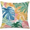 Novedades Primavera y Verano Productos para el Hogar Transfronterizos Funda de Almohada de Lino con Hojas Funda de Almohada Caliente de Amazon Funda de Almohada Lumbar Venta al por Mayor