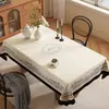 Toalha de mesa simples para refeições, à prova d'água, resistente ao calor, jogo americano lavável, capa de mesa de centro em formato de pétala, luxo leve, toque de alta qualidade, toalha de mesa quadrada