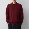 Mo Mai Ke Ropa de Hombre Alta Inteligencia Para Ir al Trabajo Cuello Polo Tejido Hombre Estilo Otoño 2026 Suéter de Canalé Vertical Hombre 22332.