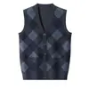 Suéter colete de tricô novo outono e inverno para comércio exterior transfronteiriço para homens, colete de tricô slim fit quente de inverno atacado