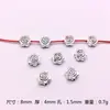 Accesorios de joyería DIY de aleación Plata de Xizang flor retro con forma de cuentas pulsera con cuentas accesorios para collar 100 por paquete