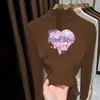 Top de Felpa De Rong Otoño e Invierno para Niños Medianos y Grandes Casual Manga Larga Niña Cuello Semi Alto Adorno de Volantes Camiseta Base para Niñas