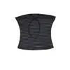 Corbata de Lazo con Raya de Contraste Correa Bandeau Chaleco Verano Nueva Moda Ajuste Delgado Corto Top Base para Chica Caliente Mujeres