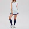 Camiseta de Tenis de Nuevo Estilo Transfronteriza para Mujer con Cuello y Sin Mangas Camisa Polo de Golf Traje Deportivo de Running para Exteriores de Secado Rápido