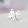 Pendientes de mariposa de plata Zhen Rong para mujer, sencillos, dulces, japoneses, coreanos, con personalidad de temperamento, Joker, joyería de oreja de circonita, al por mayor