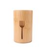 Caja para Cuchillo, Tenedor, Cuchara y Palillos Madera Procesada a Medida Barril de Palillos de Bambú Almacenamiento Creativo de Vajilla Barril Dividido Barril de Almacenamiento Redondo