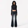Pantalones de Corte AjustadoJeans para mujer de tiro medio-bajo, ligeramente acampanados, corte recto, levanta glúteos, corte holgado, elásticos, talla 26, nuevo estilo de otoño, efecto adelgazante
