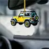 Plano 2D Transfronterizo Nuevo Acrílico Creativo Nuevo Coche Amarillo Colgante de Coche Accesorios para Coche
