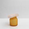 Jarrón de vidrio pequeño hecho a mano, de dos colores, estilo antiguo y creativo de ámbar, para mesa de comedor, sala de estar, escritorio, decoración suave para el hogar, arreglos florales, adornos