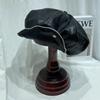Boina de Cuero PU Nube Estilo Coreano Moda Mujer Edición Grande Elegante Todas las Combinaciones Gorra Octagonal Favorecedora Cara Gorra Calabaza Pequeña de Pintor
