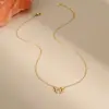 Collar de Acero Inoxidable con Colgante de Lazo Ins Transfronterizo Chapado en Oro de 18K Diseño Lujo Accesible Estilo Europeo y Americano Cadena Clavicular Venta al por Mayor