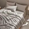 Conjunto de cama de quatro peças de seda gelada para dormitório estudantil, lençol de cama e capa de edredom laváveis, conjunto de três peças com capa de edredom individual com sensação refrescante para o verão
