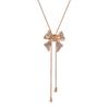 Joyería de estilo coreano collar de lazo noble con incrustaciones de diamantes cadena para suéter venta al por mayor venta caliente al por mayor