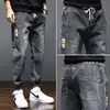 Calça Jeans Cargo Masculina Verão Nova Primavera Outono Jogger Cropped Harem Calças Masculinas Tendência Casual Calças Longas Masculinas