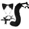 Cosplay Tiara de Orelhas de Gato Cauda de Gato Joias Feito à Mão Fofa Menina Gato Orelha de Animal Acessórios de Cabelo Conjunto de Acessórios de Cauda de Animal