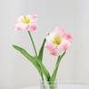 PU tulipa folha dupla aba aberta sensação hidratante imitação flor decoração para casa flor casamento flor em estoque