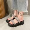 Comercio Exterior Transfronterizo Lote Mixto Zapatos de Mujer Verano Goma Suela Blanda Plataforma Suela Gruesa Pedrería Moda Sandalias de Viaje al Trabajo Mayoreo