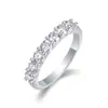 Anillos apilables de moda para mujer, anillos de plata de ley S925 que no se decoloran con moissanita, venta al por mayor con certificado Gra