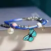 Pulsera Fresca Tejida a Mano Estilo Dibujo Animado Estilo Harajuku Pulsera de Cuentas de Cerámica Colorida Joyería Versátil para Mejores Amigos y Estudiantes